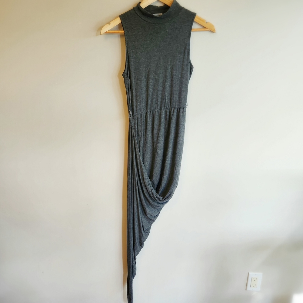 Miin Dark Grey Asymmetrical Dress
